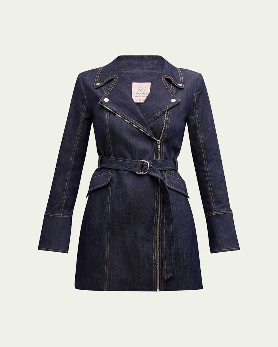 Evie Belted Denim Mini Dress
